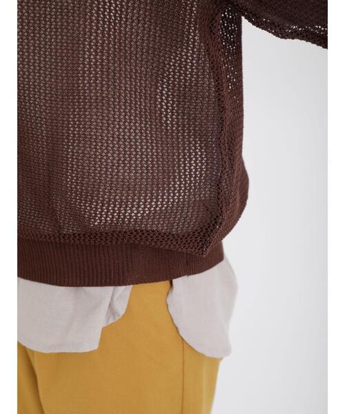 Samansa Mos2（サマンサ モスモス）の「ロゴジャカードメッシュ編みニット（ニット/セーター・レディース・チャコールグレー/ブラウン/ベージュ/グリーン・F）」の20枚目の写真