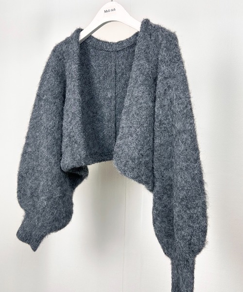 Meli rich（メリーリッチ）の「アルパカタッチショート丈ボレロカーディガン（カーディガン/ボレロ・レディース・ベージュ/オレンジ/グレー/オフホワイト/チャコール・MEDIUM）」の6枚目の写真