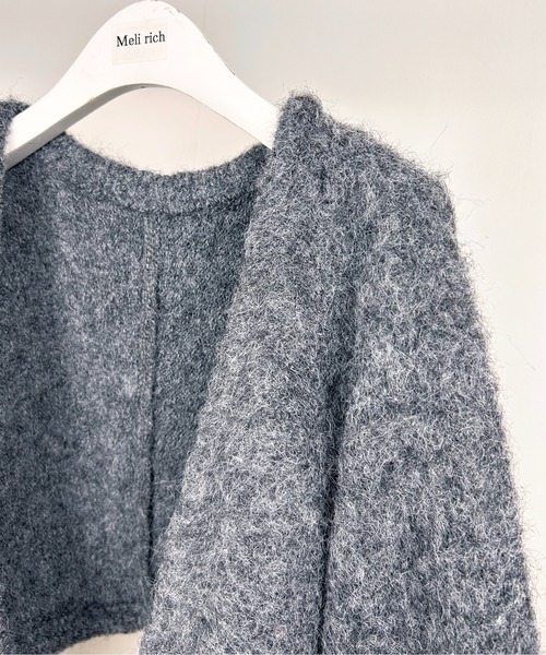 Meli rich（メリーリッチ）の「アルパカタッチショート丈ボレロカーディガン（カーディガン/ボレロ・レディース・ベージュ/オレンジ/グレー/オフホワイト/チャコール・MEDIUM）」の8枚目の写真
