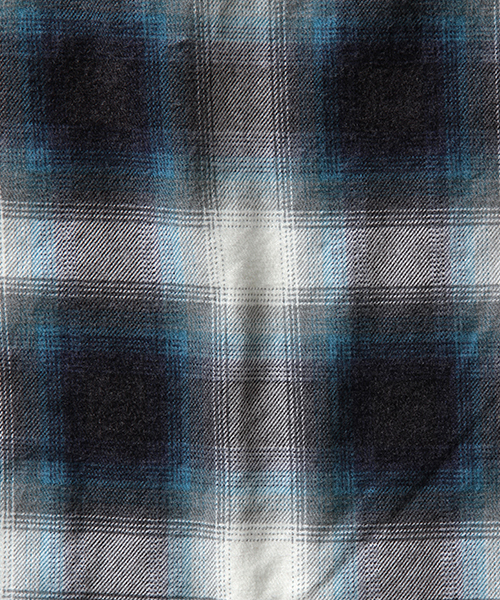 BEAMS PLUS（ビームスプラス）の「◆BEAMS PLUS / オンブレチチェック オープンカラーシャツ（シャツ/ブラウス・メンズ・ブラック/ブルー・LARGE/MEDIUM/SMALL/X-LARGE）」の5枚目の写真