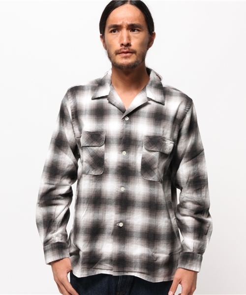 BEAMS PLUS（ビームスプラス）の「◆BEAMS PLUS / オンブレチチェック オープンカラーシャツ（シャツ/ブラウス・メンズ・ブラック/ブルー・LARGE/MEDIUM/SMALL/X-LARGE）」の17枚目の写真