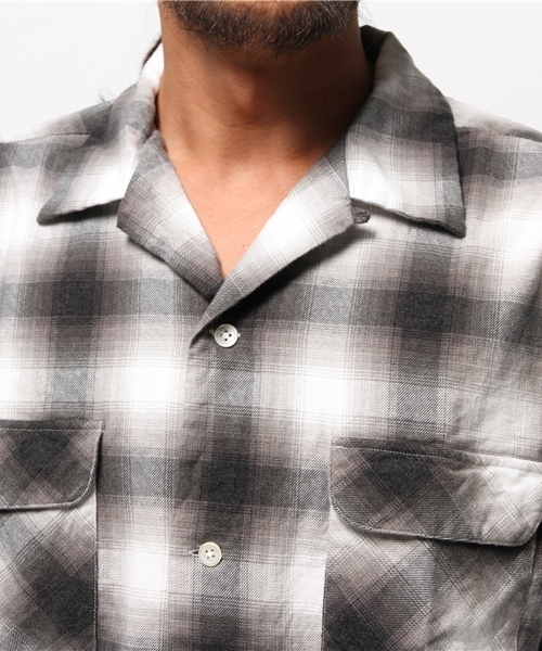BEAMS PLUS（ビームスプラス）の「◆BEAMS PLUS / オンブレチチェック オープンカラーシャツ（シャツ/ブラウス・メンズ・ブラック/ブルー・LARGE/MEDIUM/SMALL/X-LARGE）」の21枚目の写真