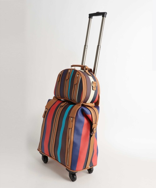 Three Four Time（ｽﾘｰﾌｫｰﾀｲﾑ）の「４輪マルチストライプ柄親子キャリーBAG（スーツケース/キャリーバッグ・レディース・マルチ・FREE）」の4枚目の写真