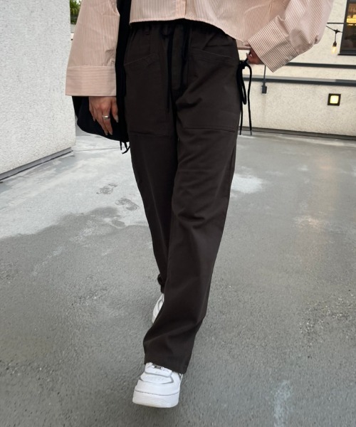 nemne store(ネンネストア)の「【低身長サイズあり】サイドリボンベイカーパンツ(カーゴパンツ・レディース・ピンク/スミクロ・SMALL/MEDIUM)」の3枚目の写真