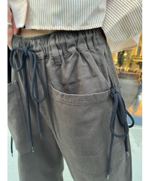 nemne store(ネンネストア)の「【低身長サイズあり】サイドリボンベイカーパンツ(カーゴパンツ・レディース・ピンク/スミクロ・SMALL/MEDIUM)」の12枚目の写真
