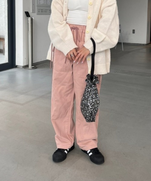 nemne store(ネンネストア)の「【低身長サイズあり】サイドリボンベイカーパンツ(カーゴパンツ・レディース・ピンク/スミクロ・SMALL/MEDIUM)」の10枚目の写真