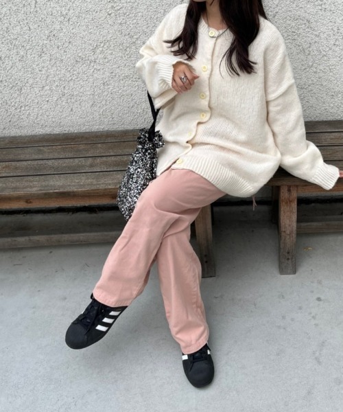 nemne store(ネンネストア)の「【低身長サイズあり】サイドリボンベイカーパンツ(カーゴパンツ・レディース・ピンク/スミクロ・SMALL/MEDIUM)」の4枚目の写真