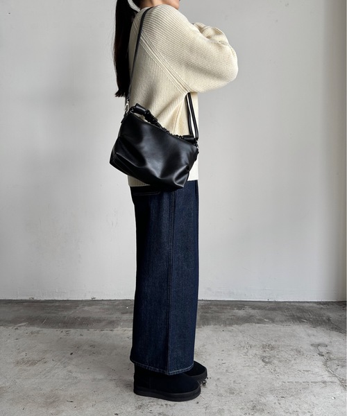 favori（ファヴォリ）の「EM:favori ギャザー　2WAY　ショルダー　軽量（ショルダーバッグ・レディース・グレー/アイボリー/ブラック・FREE）」の14枚目の写真