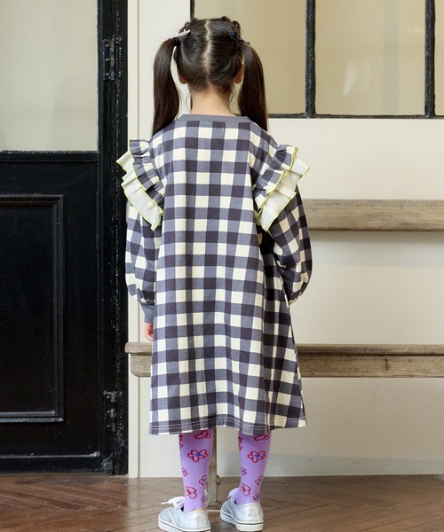 CALMIA（カルミア）の「ギンガムチェックフリルワンピース（90～150cm）（ワンピース・キッズ・グリーン/ブラック/レッド・120/90/140/130/100/110/150）」の10枚目の写真
