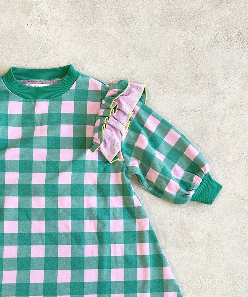 CALMIA（カルミア）の「ギンガムチェックフリルワンピース（90～150cm）（ワンピース・キッズ・グリーン/ブラック/レッド・120/90/140/130/100/110/150）」の12枚目の写真