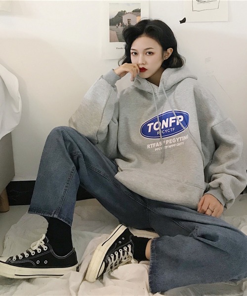 ちゃこ REVIVAL/WEB限定】襟取り外しロゴジャガードショートニット