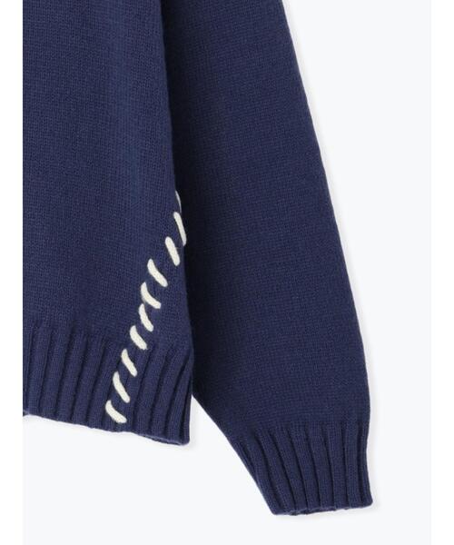 ehka sopo(エヘカソポ)の「配色ステッチプルオーバー(ニット/セーター・レディース・ブラック/ブルー/キナリ・F)」の15枚目の写真