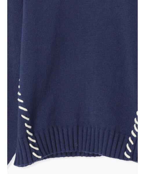 ehka sopo(エヘカソポ)の「配色ステッチプルオーバー(ニット/セーター・レディース・ブラック/ブルー/キナリ・F)」の16枚目の写真