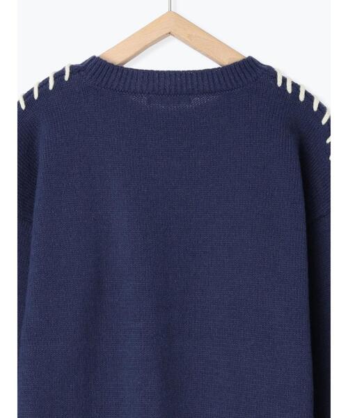 ehka sopo(エヘカソポ)の「配色ステッチプルオーバー(ニット/セーター・レディース・ブラック/ブルー/キナリ・F)」の17枚目の写真