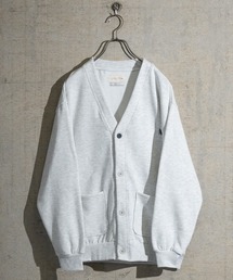 【a】TC裏起毛 ワンポイント刺繍 リラックスフィット カーディガン