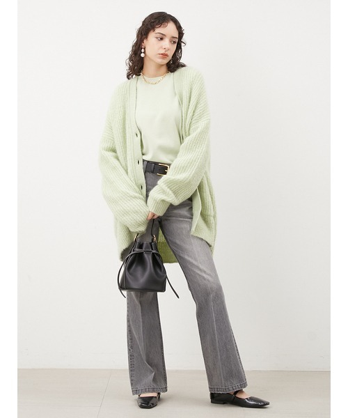 Mila Owen（ミラオーウェン）の「シェルボタンモヘヤシャギーカーデ（カーディガン/ボレロ・レディース・イエロー/ホワイト/グリーン・FREE）」の19枚目の写真