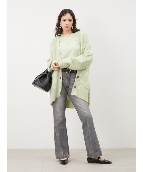 Mila Owen（ミラオーウェン）の「シェルボタンモヘヤシャギーカーデ（カーディガン/ボレロ・レディース・イエロー/ホワイト/グリーン・FREE）」の21枚目の写真