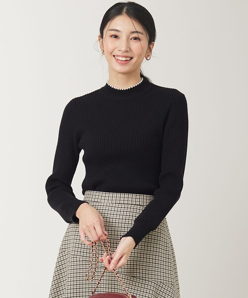 【セール】【洗える】ネックパール調リブ ニット（ニット/セーター）｜any SiS（エニィスィス）