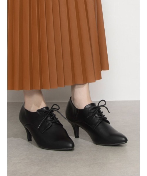 Realta（レアルタ）の「Realta(レアルタ)6.5cmヒールソフトポインテッドトゥレースアップブーティー（ブーツ・レディース・グレー/ブラック系その他/ブラック・M/L/LL/S）」の3枚目の写真