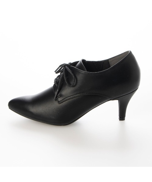 Realta（レアルタ）の「Realta(レアルタ)6.5cmヒールソフトポインテッドトゥレースアップブーティー（ブーツ・レディース・グレー/ブラック系その他/ブラック・M/L/LL/S）」の7枚目の写真