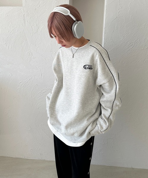 apres jour mignon(アプレジュールミニョン)の「パイピングラインスウェット【ZOZOTOWN限定アイテム】(スウェット・レディース・ブラック/杢グレー/オフホワイト・フリー/X-LARGE)」の3枚目の写真