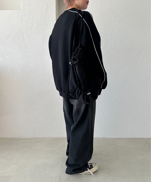 apres jour mignon(アプレジュールミニョン)の「パイピングラインスウェット【ZOZOTOWN限定アイテム】(スウェット・レディース・ブラック/杢グレー/オフホワイト・フリー/X-LARGE)」の18枚目の写真