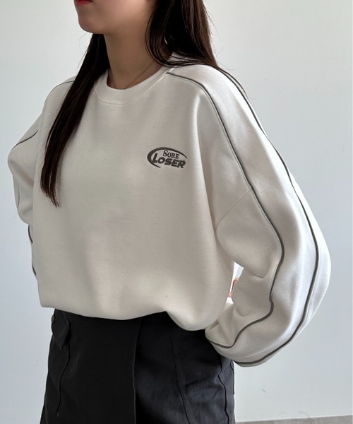 apres jour mignon(アプレジュールミニョン)の「パイピングラインスウェット【ZOZOTOWN限定アイテム】(スウェット・レディース・ブラック/杢グレー/オフホワイト・フリー/X-LARGE)」の7枚目の写真