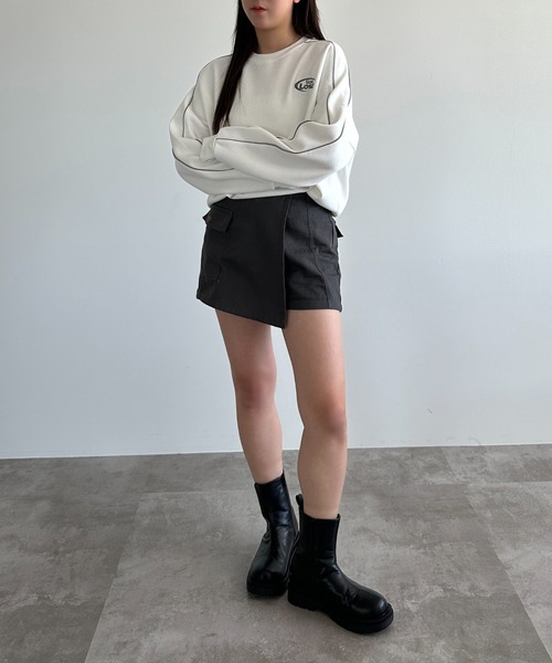 apres jour mignon(アプレジュールミニョン)の「パイピングラインスウェット【ZOZOTOWN限定アイテム】(スウェット・レディース・ブラック/杢グレー/オフホワイト・フリー/X-LARGE)」の9枚目の写真