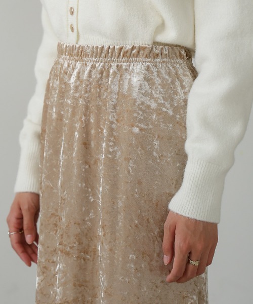 Bab（バブ）の「クラッシュベロアイージースカート（スカート・レディース・ベージュ/ブラウン・M/S）」の19枚目の写真