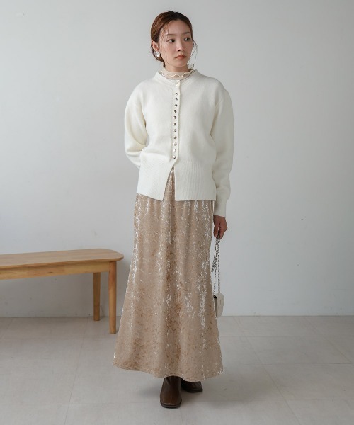 Bab（バブ）の「クラッシュベロアイージースカート（スカート・レディース・ベージュ/ブラウン・M/S）」の8枚目の写真