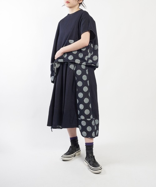 gomme（ゴム）の「ドットデニム フレアスカート（スカート）」 - WEAR 