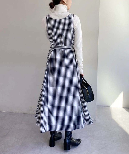 one after another NICE CLAUP（ワンアフターアナザーナイスクラップ）の「【WEB限定】マルチウェイニットセットワンピース（ワンピース・レディース・アイボリー/ブラック/ピンクベージュ・SMALL/MEDIUM/LARGE）」の6枚目の写真