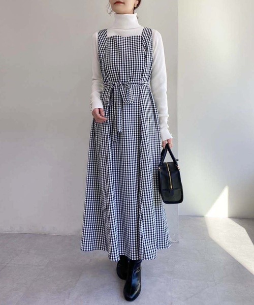 one after another NICE CLAUP（ワンアフターアナザーナイスクラップ）の「【WEB限定】マルチウェイニットセットワンピース（ワンピース・レディース・アイボリー/ブラック/ピンクベージュ・SMALL/MEDIUM/LARGE）」の7枚目の写真