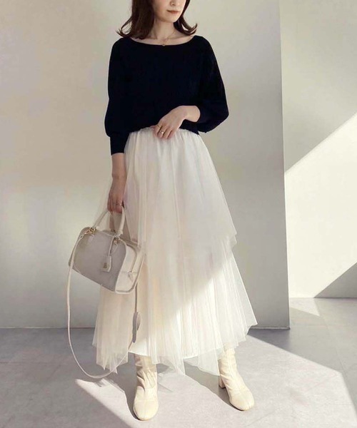 one after another NICE CLAUP（ワンアフターアナザーナイスクラップ）の「【WEB限定】マルチウェイニットセットワンピース（ワンピース・レディース・アイボリー/ブラック/ピンクベージュ・SMALL/MEDIUM/LARGE）」の13枚目の写真