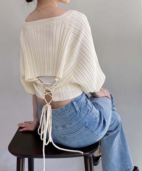 one after another NICE CLAUP（ワンアフターアナザーナイスクラップ）の「【WEB限定】マルチウェイニットセットワンピース（ワンピース・レディース・アイボリー/ブラック/ピンクベージュ・SMALL/MEDIUM/LARGE）」の22枚目の写真