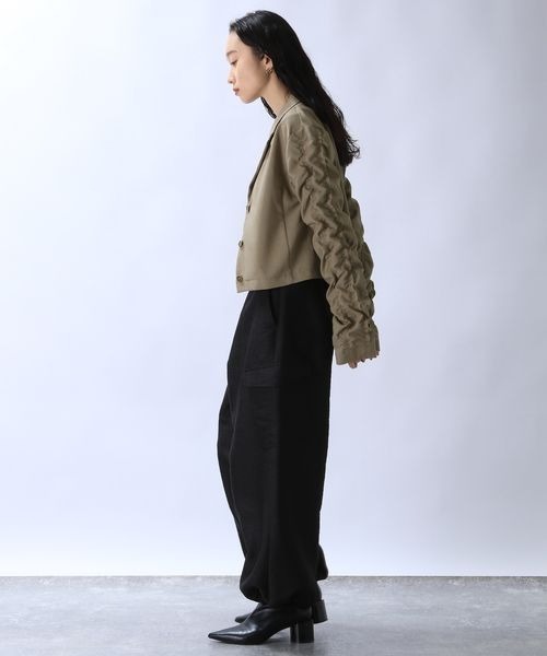 JEANASIS（ジーナシス）の「ソデギャザーテーラーショートシャツ/106343（テーラードジャケット・レディース・ブラック/ベージュ/チャコールグレー・FREE）」の20枚目の写真