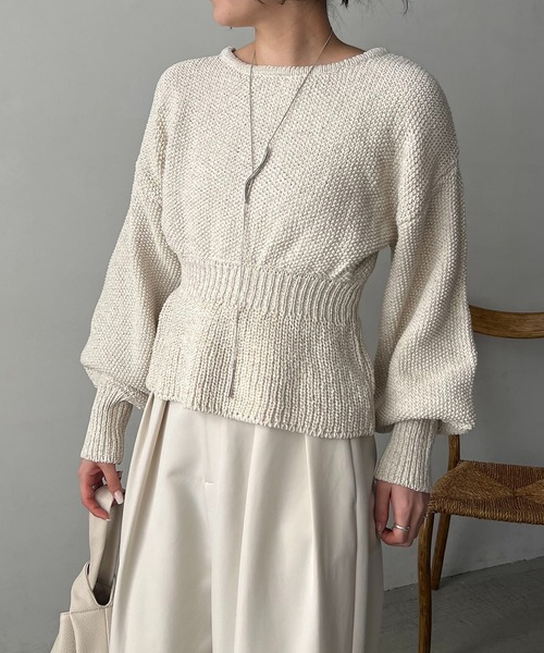 CAPRICIEUX LE'MAGE（カプリシューレマージュ）の「ウエストマークMIXニット（ニット/セーター・レディース・オフホワイト/グレー・FREE）」の17枚目の写真