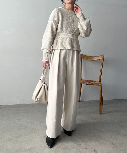 CAPRICIEUX LE'MAGE（カプリシューレマージュ）の「ウエストマークMIXニット（ニット/セーター・レディース・オフホワイト/グレー・FREE）」の16枚目の写真