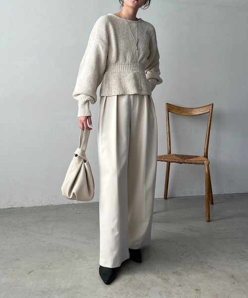 CAPRICIEUX LE'MAGE（カプリシューレマージュ）の「ウエストマークMIXニット（ニット/セーター・レディース・オフホワイト/グレー・FREE）」の12枚目の写真