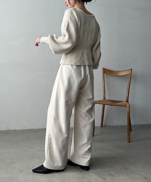 CAPRICIEUX LE'MAGE（カプリシューレマージュ）の「ウエストマークMIXニット（ニット/セーター・レディース・オフホワイト/グレー・FREE）」の18枚目の写真