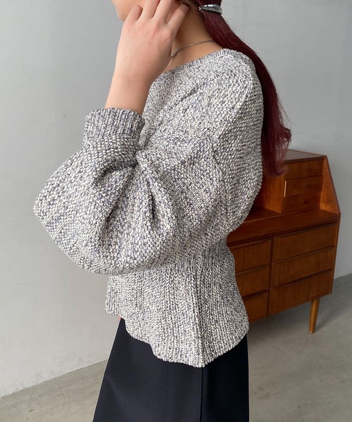 CAPRICIEUX LE'MAGE（カプリシューレマージュ）の「ウエストマークMIXニット（ニット/セーター・レディース・オフホワイト/グレー・FREE）」の10枚目の写真