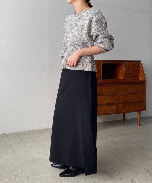 CAPRICIEUX LE'MAGE（カプリシューレマージュ）の「ウエストマークMIXニット（ニット/セーター・レディース・オフホワイト/グレー・FREE）」の6枚目の写真