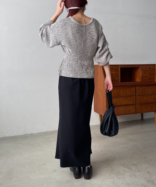 CAPRICIEUX LE'MAGE（カプリシューレマージュ）の「ウエストマークMIXニット（ニット/セーター・レディース・オフホワイト/グレー・FREE）」の9枚目の写真