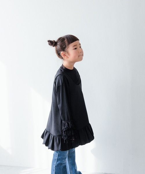 LOWRYS FARM(ローリーズファーム)の「ホップサックバルーンワンピース 986361(ワンピース・キッズ・アイボリー/ブラック・110cm/120cm/130cm/140cm/150cm)」の15枚目の写真