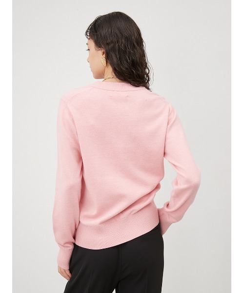 Mila Owen（ミラオーウェン）の「ウールブレンドベーシッククルーニット（ニット/セーター・レディース・グレー/アイボリー/ピンク・0/1）」の5枚目の写真