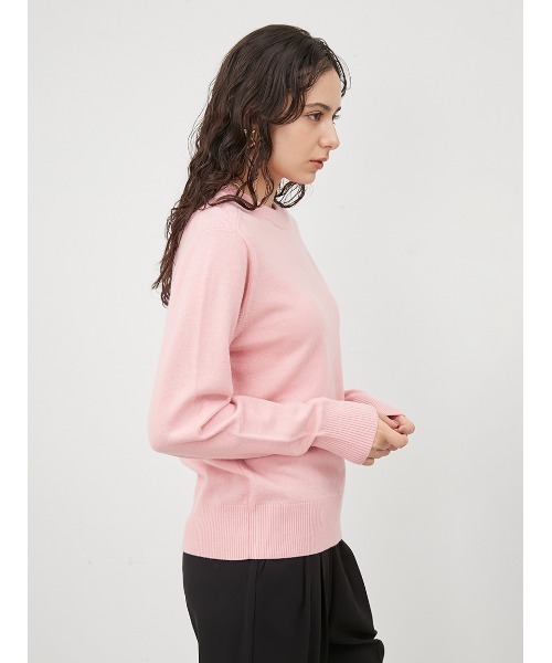 Mila Owen（ミラオーウェン）の「ウールブレンドベーシッククルーニット（ニット/セーター・レディース・グレー/アイボリー/ピンク・0/1）」の6枚目の写真