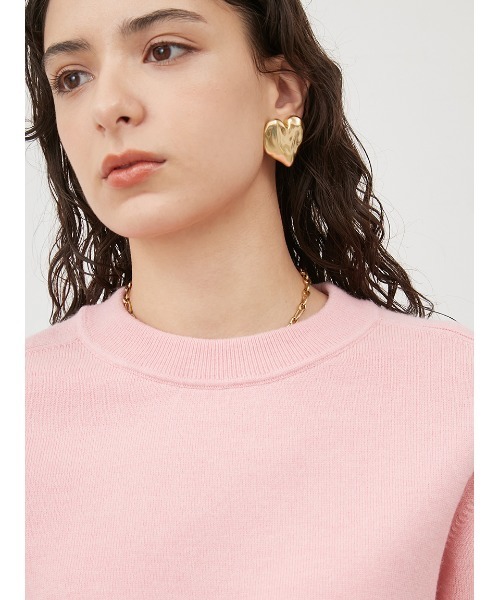 Mila Owen（ミラオーウェン）の「ウールブレンドベーシッククルーニット（ニット/セーター・レディース・グレー/アイボリー/ピンク・0/1）」の7枚目の写真