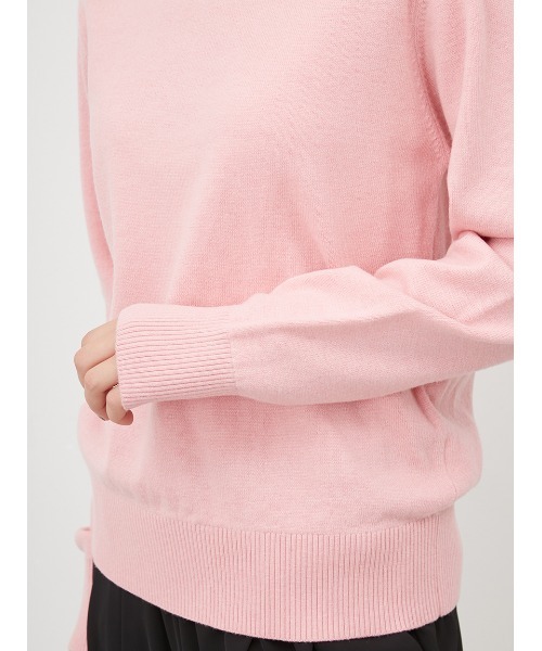 Mila Owen（ミラオーウェン）の「ウールブレンドベーシッククルーニット（ニット/セーター・レディース・グレー/アイボリー/ピンク・0/1）」の8枚目の写真