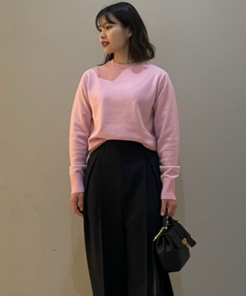 Mila Owen（ミラオーウェン）の「ウールブレンドベーシッククルーニット（ニット/セーター・レディース・グレー/アイボリー/ピンク・0/1）」の16枚目の写真