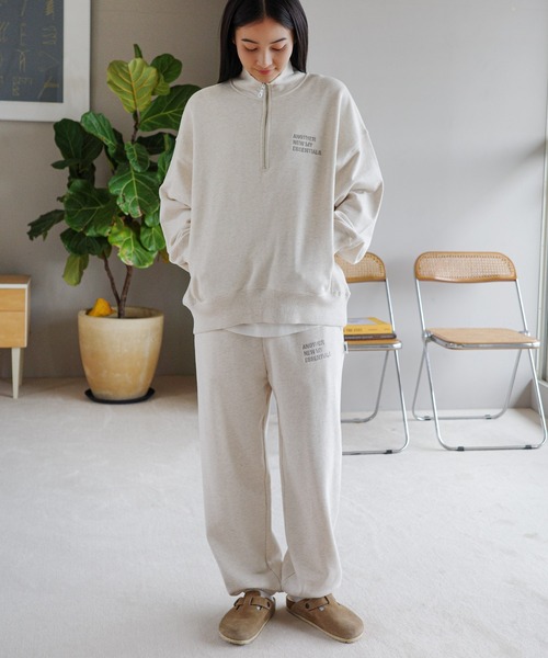 美品☆DouDou ハーフジップスウェット アイボリー DOUDOU｜【新色追加】【インフルエンサー OKOCHI企画】ハーフジップ